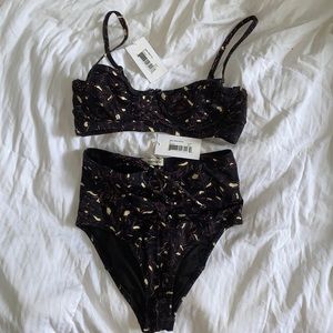 Ulla Johnson Zahara Bikini Set Jet size xs